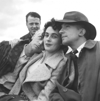 E.L.T. Mesens, Max Ernst, Leonora Carrington and Paul Éluard at Lambe Creek in 1937 by Lee Miller